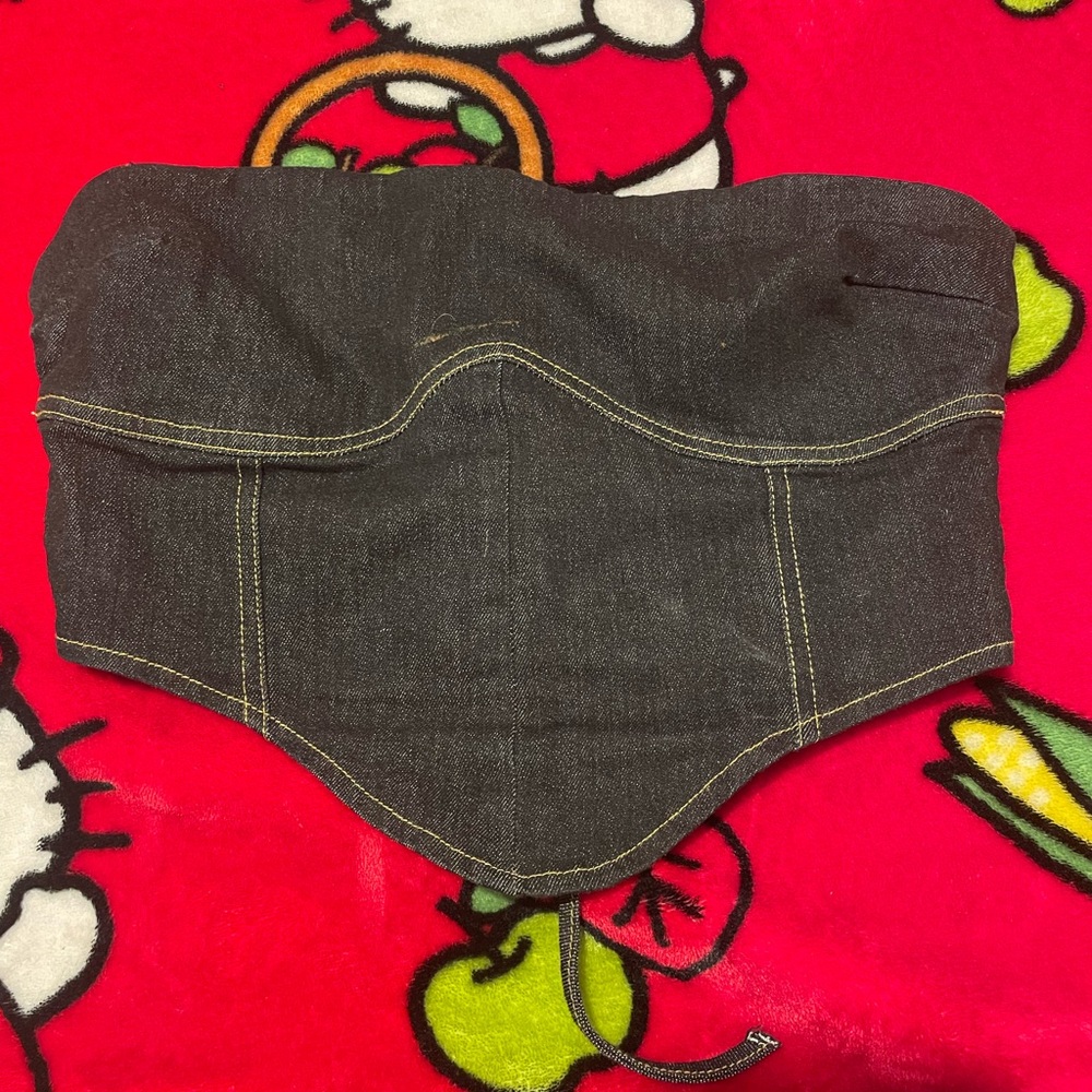 Windsor Black Denim Strapless Tank Top
